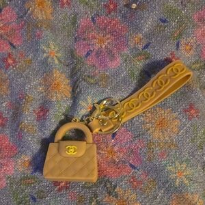 Elegant Quilted Key Holder with Gold Accents